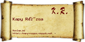 Kapy Rózsa névjegykártya